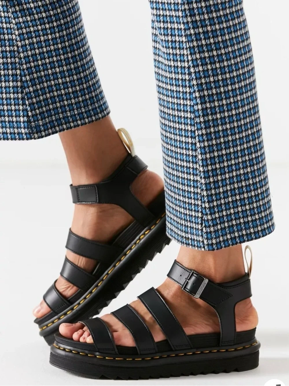 Dr. Martens Black Leather Platform Gladiator Sandals